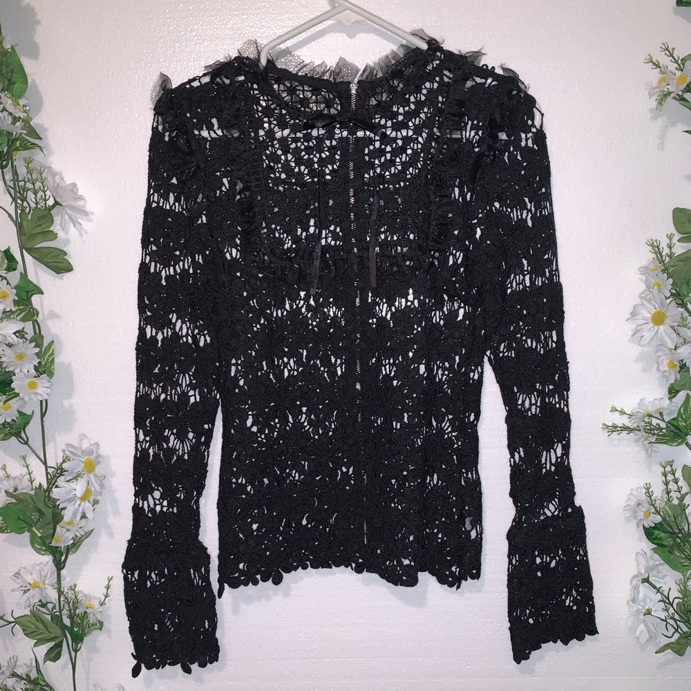 ROMEO AND JULIET COUTURE: Crochet lace bib blouse